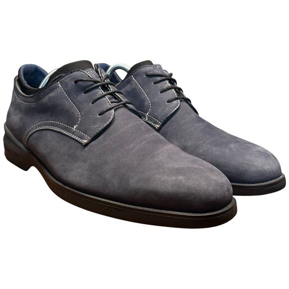 JOHNSTON & MURPHY XC4 Elkins Plain Toe Men's 10M Dual Width Navy Suede Shoes - Picture 7 of 13